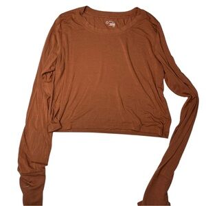 Offline aerie Rust Long Sleeve crop Top size small